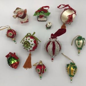 Lot of VTG sequin beaded diy Christmas ornaments